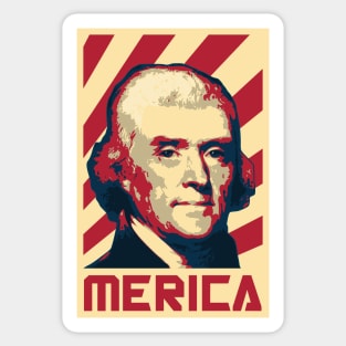 Thomas Jefferson Merica Retro Propaganda Sticker